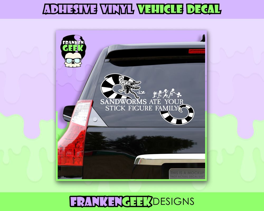 Sandworms Ate Your Stick Figure Family Vinyl Vehicle Decal