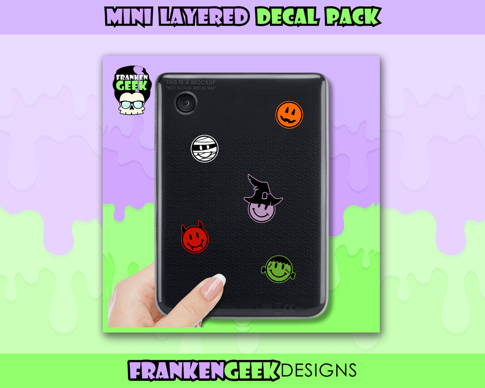 Halloween Smiley Face Mini Decal Pack