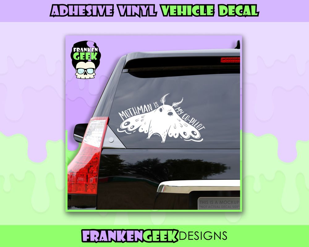 Mothman is My Co-Pilot Vinyl Vehicle Decal